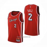 Camiseta Chicago Bulls Lonzo Ball #2 Ciudad 2021-22 Rojo